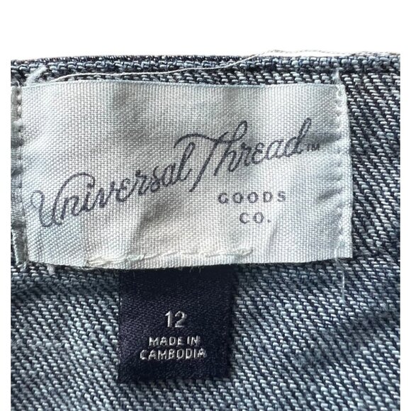 Universal Thread Womens Blue Denim Button-Front Pinafore Dress Size 12 - Picture 8 of 14